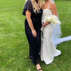 Betsy & Adam metallic Blue dress